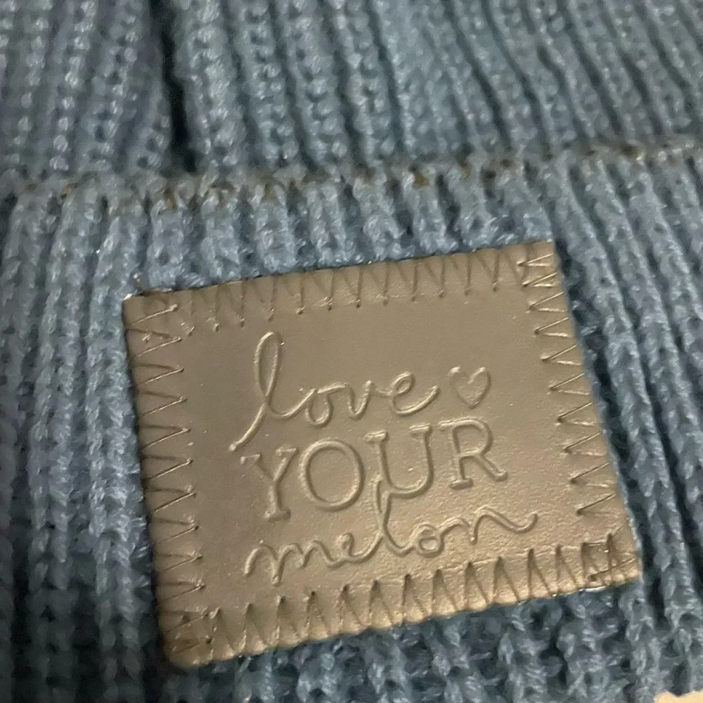 Love Your Melon Navy Monochrome Cuffed Beanie Hat OS